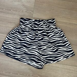 Brunette The Label Zebra Print Women's Satin Shorts